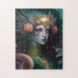 Dragon Goddess Queen Fantasy Art Jigsaw Puzzle