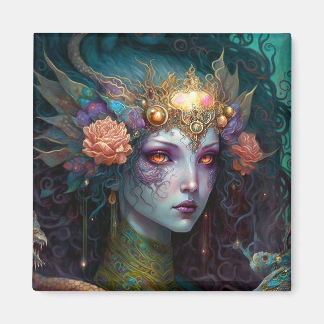 Dragon Goddess Queen Fantasy Art Magnet (Front)