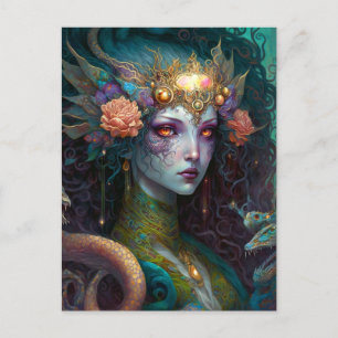 Dragon Goddess Queen Fantasy Art Postcard