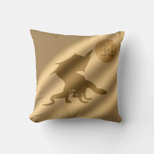 Dragon Gold Luxury Monogram Cushion (Front)