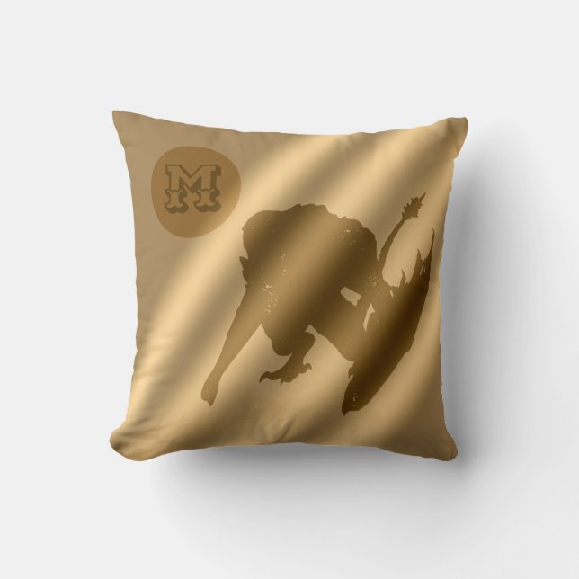 Dragon Gold Luxury Monogram Cushion (Front)