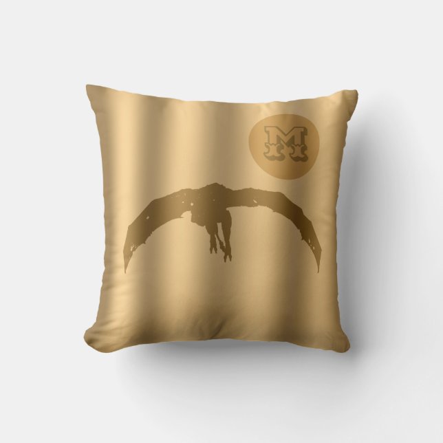 Dragon Gold Luxury Monogram Cushion (Front)