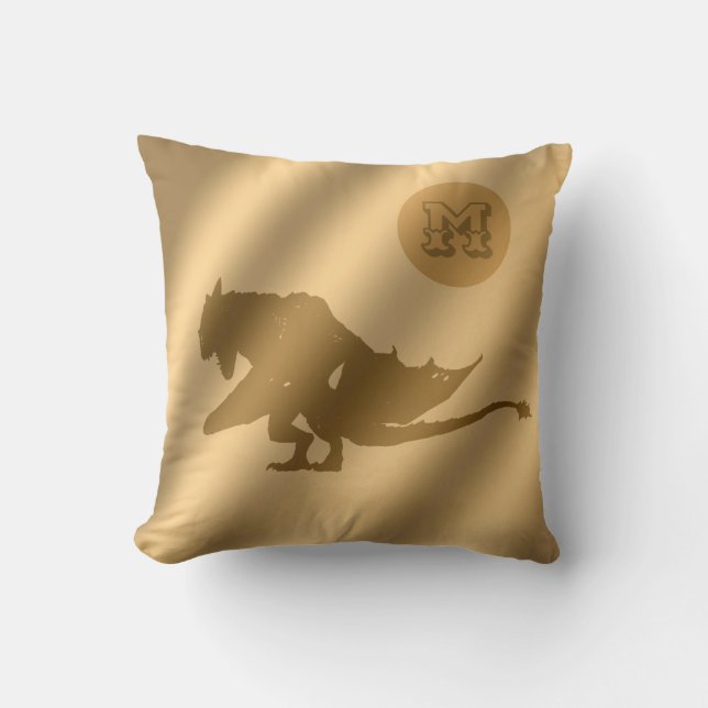 Dragon Gold Luxury Monogram Cushion (Front)