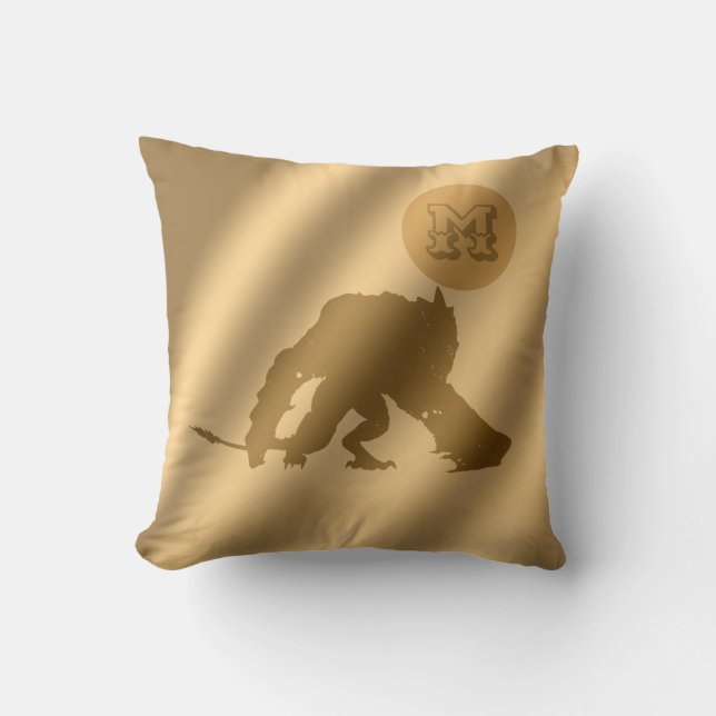 Dragon Gold Luxury Monogram Cushion (Front)