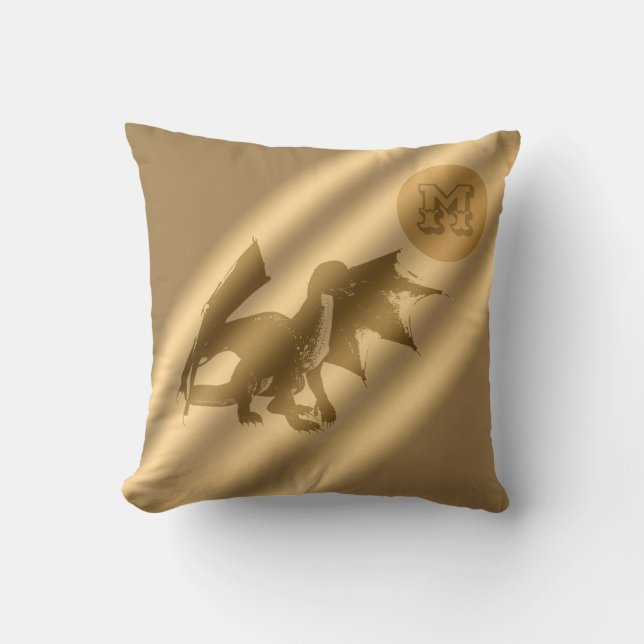 Dragon Gold Luxury Monogram Cushion (Front)