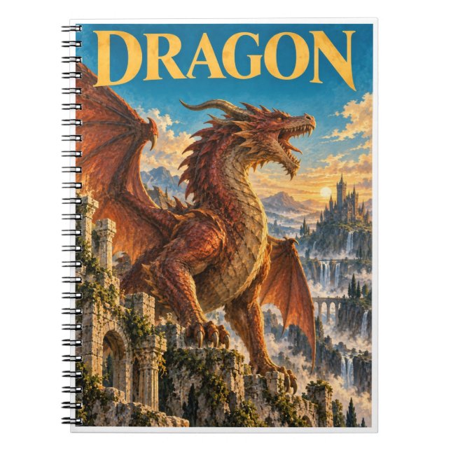 Dragon, Gothic Fantasy Monster Notebook (Front)