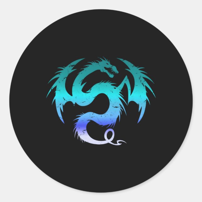 Dragon Green Colour Mediaeval Fantasy Creature Classic Round Sticker (Front)