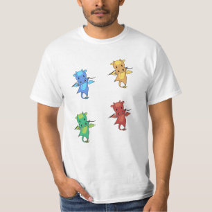 Dragon Green Red Blue Fairy Tale Cute Animals For T-Shirt