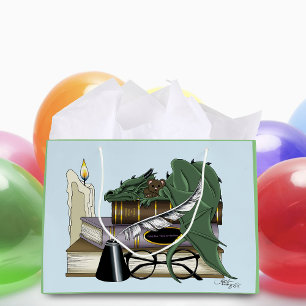 Dragon Green Sleeping Books Large Gift Bag