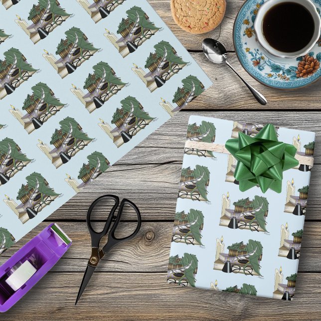 Dragon Green Sleeping Books Wrapping Paper (Creator Uploaded)