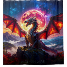Dragon grid 001 shower curtain