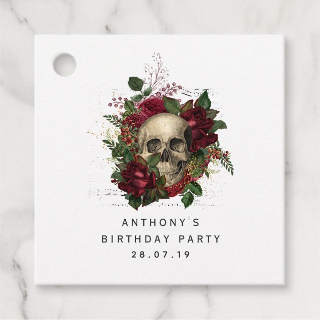 Dragon Grimoire Gothic Fantasy Favour Tags (Front)