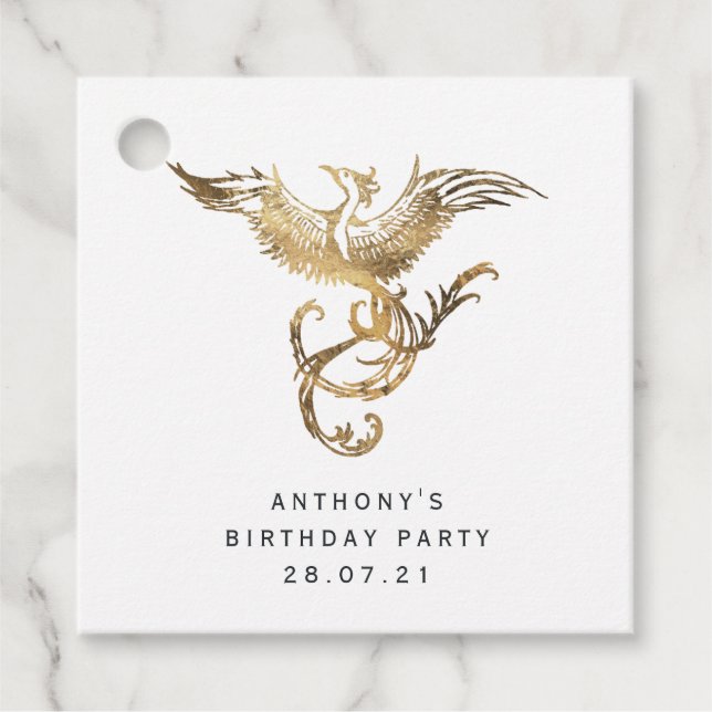 Dragon Grimoire Gothic Fantasy Favour Tags (Front)