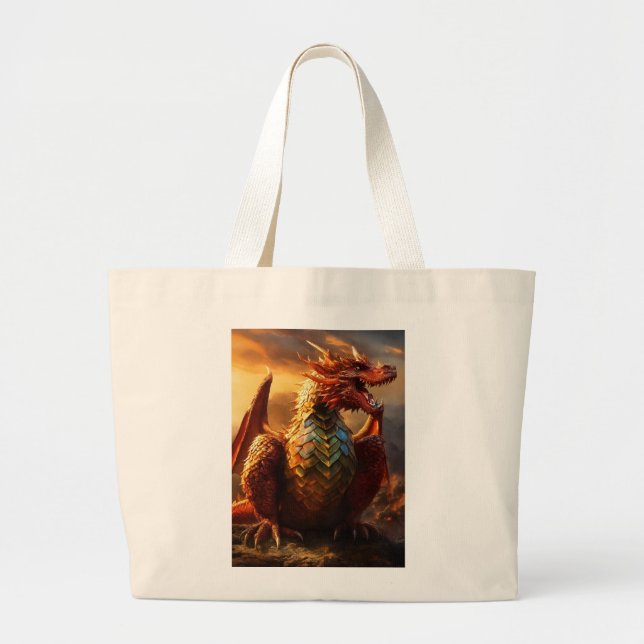 "Dragon Guardian Tote Bag - Carry Strength  (Front)