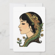 : Dragon Hair Lady – Persian Fantasy Floral Greeti