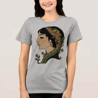 Dragon Hair Lady – Persian Fantasy Woman Art Tri-Blend Shirt