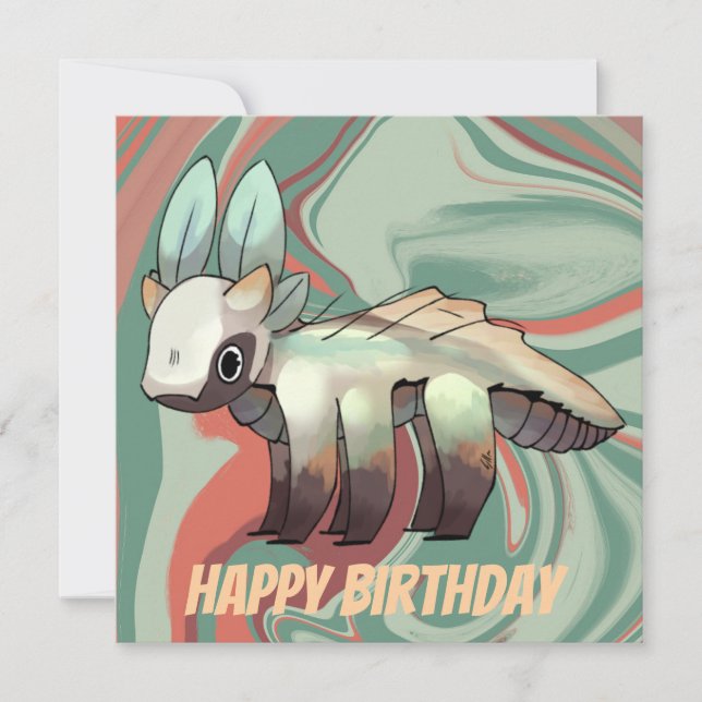 Dragon, Happy Birthday Card (Front)