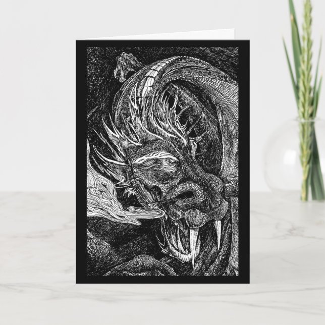 Dragon "Happy Birthday" greetings card border (Front)