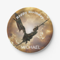 Dragon Happy Birthday name Monogram Fantasy