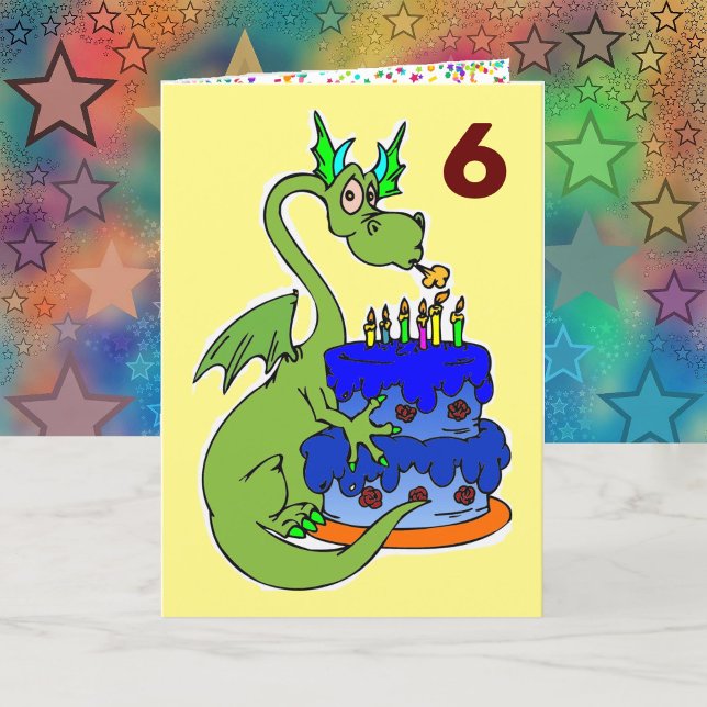Dragon Happy Birthday Wish Boy's Personalised Name Card (Creator Uploaded)