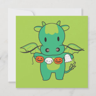 Dragon Happy Halloween Pumpkin Bat Costume Invitat Invitation