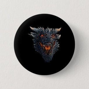 Dragon Head About To Blow Fire On His Enemies 6 Cm Round Badge
