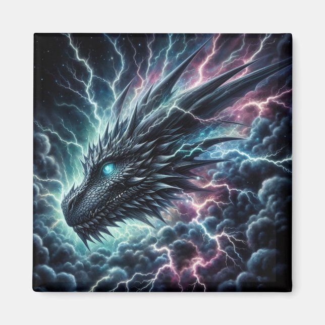 Dragon Head in a Thunderstorm with Lightning Magnet (Front)