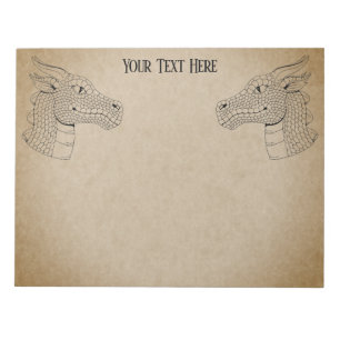 Dragon Head in Profile B&W Notepad