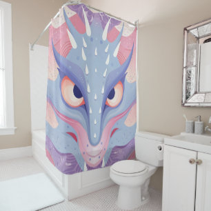Dragon Head pastel colours whimsical Shower Curtain