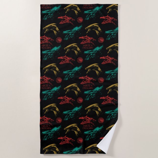 Dragon Head Pattern Beach Towel (Front)