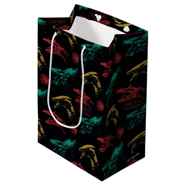 Dragon Head Pattern Medium Gift Bag (Front Angled)
