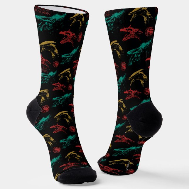 Dragon Head Pattern Socks (Angled)