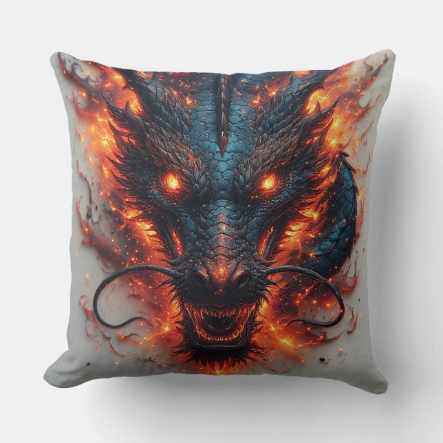 Dragon Head With Fierce Eyes Cushion (Front)