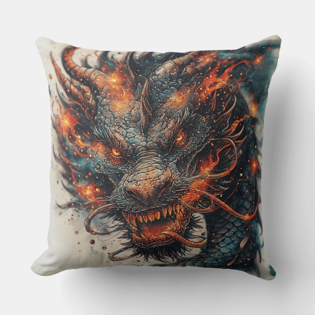 Dragon Head With Fierce Eyes Cushion (Front)