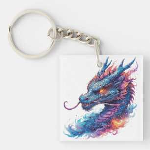Dragon Head With Fierce Eyes Key Ring