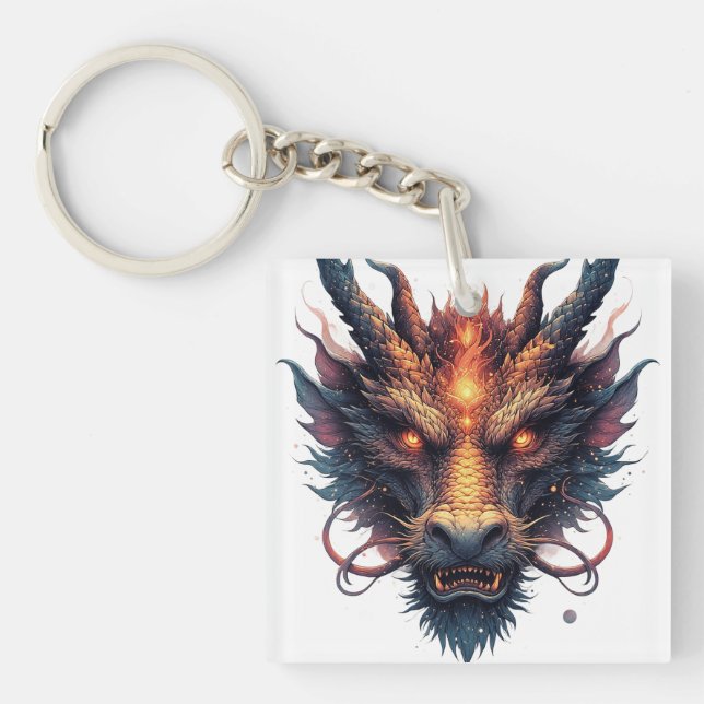 Dragon Head With Fierce Eyes Key Ring (Front)