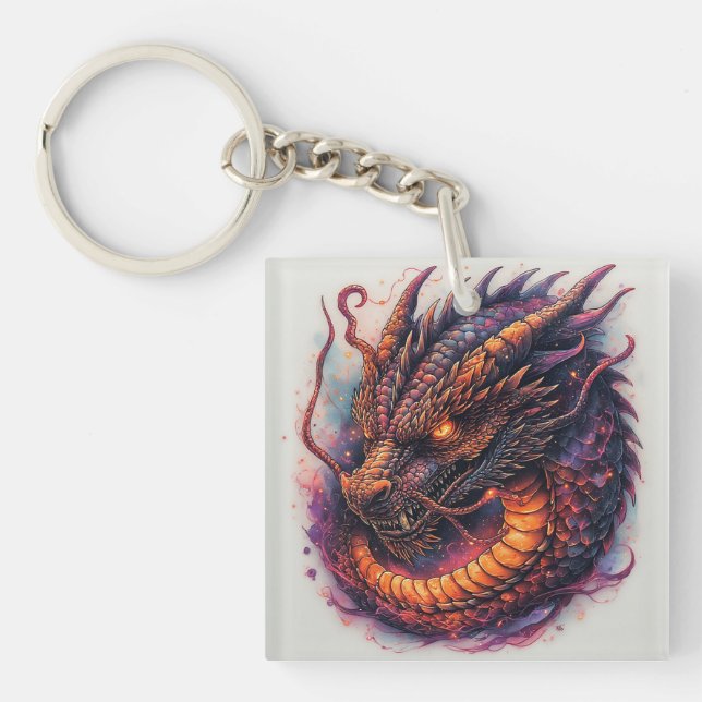 Dragon Head With Fierce Eyes Key Ring (Front)