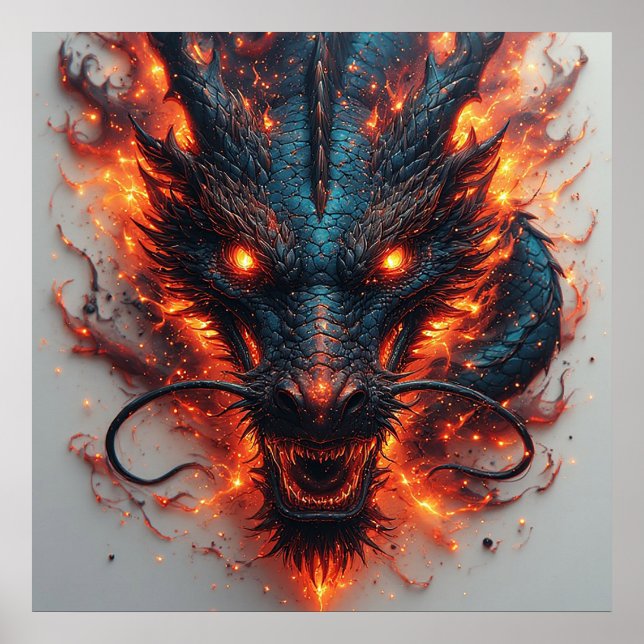 Dragon Head With Fierce Eyes Poster (Front)