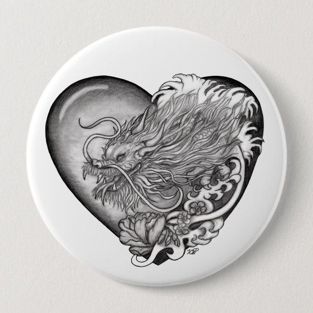 Dragon Heart 10 Cm Round Badge (Front)