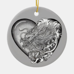 Dragon Heart Ceramic Ornament
