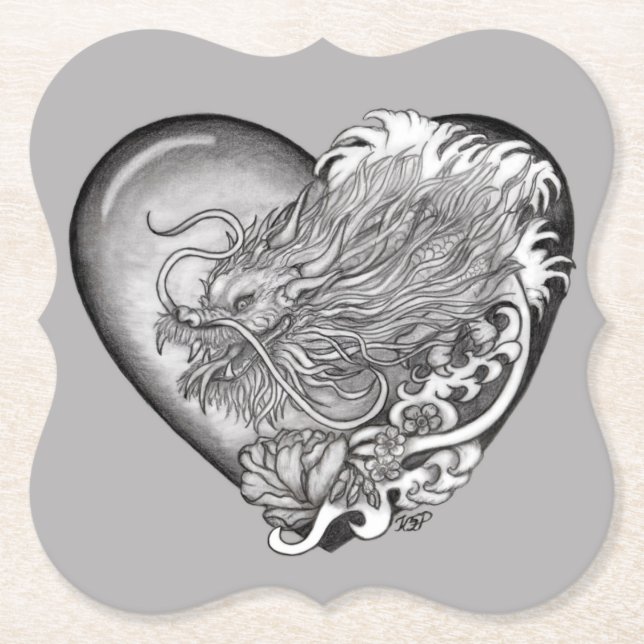 Dragon Heart Paper Coaster (Front)