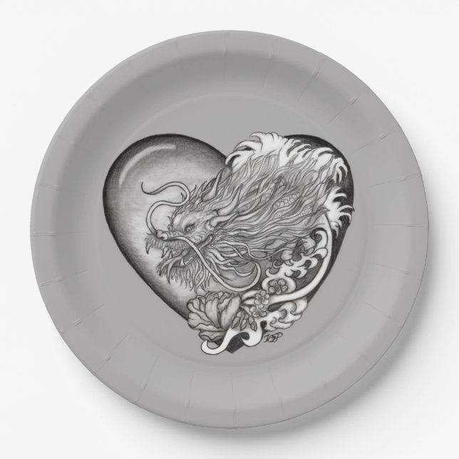 Dragon Heart Paper Plate (Front)