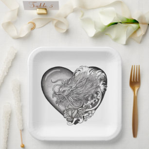 Dragon Heart Paper Plate