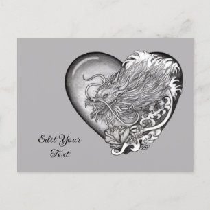 Dragon Heart Tattoo Art Postcard
