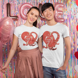 Dragon Heart Valentine Light Coloured Unisex T-Shirt
