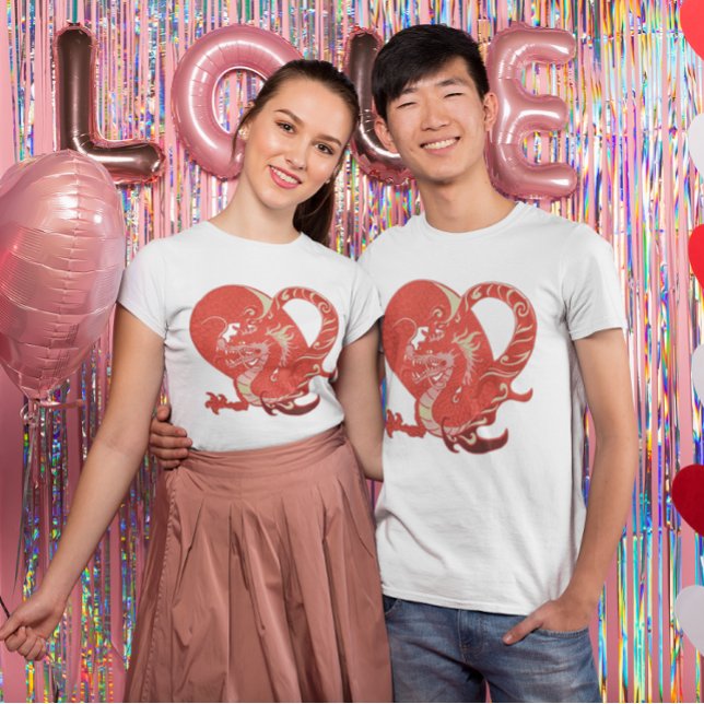Dragon Heart Valentine Light Coloured Unisex T-Shirt (Dragon Heart Valentine Light Colored Unisex T-Shirt)