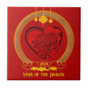 Dragon Heart , Year of the Dragon Ceramic Tile