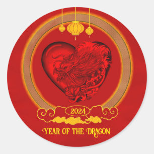 Dragon Heart , Year of the Dragon Classic Round Sticker