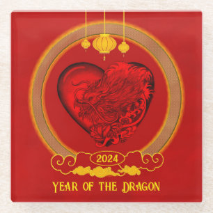 Dragon Heart , Year of the Dragon Glass Coaster