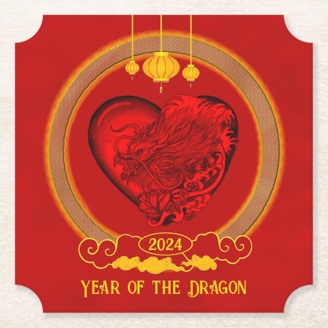 Dragon Heart , Year of the Dragon Paper Coaster (Front)